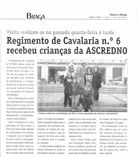 Regime de Cavalaria Nº6 recebeu crianças da ASCREDNO