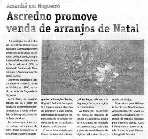 Ascredno Promove Venda de Arranjos de Natal