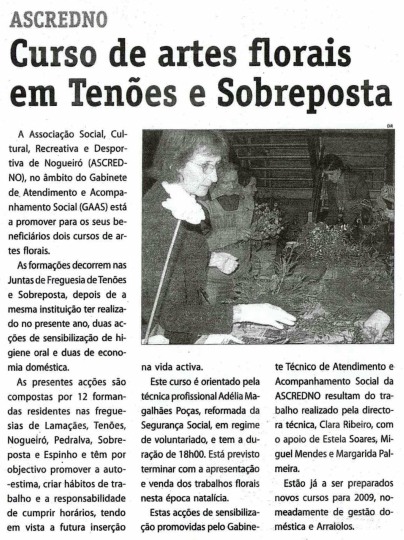 Curso de Artes Florais em Tenões e Sobreposta